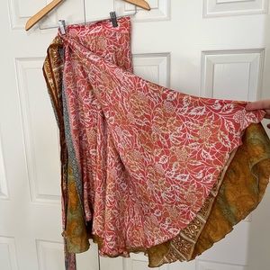 Reversible silk skirt OS